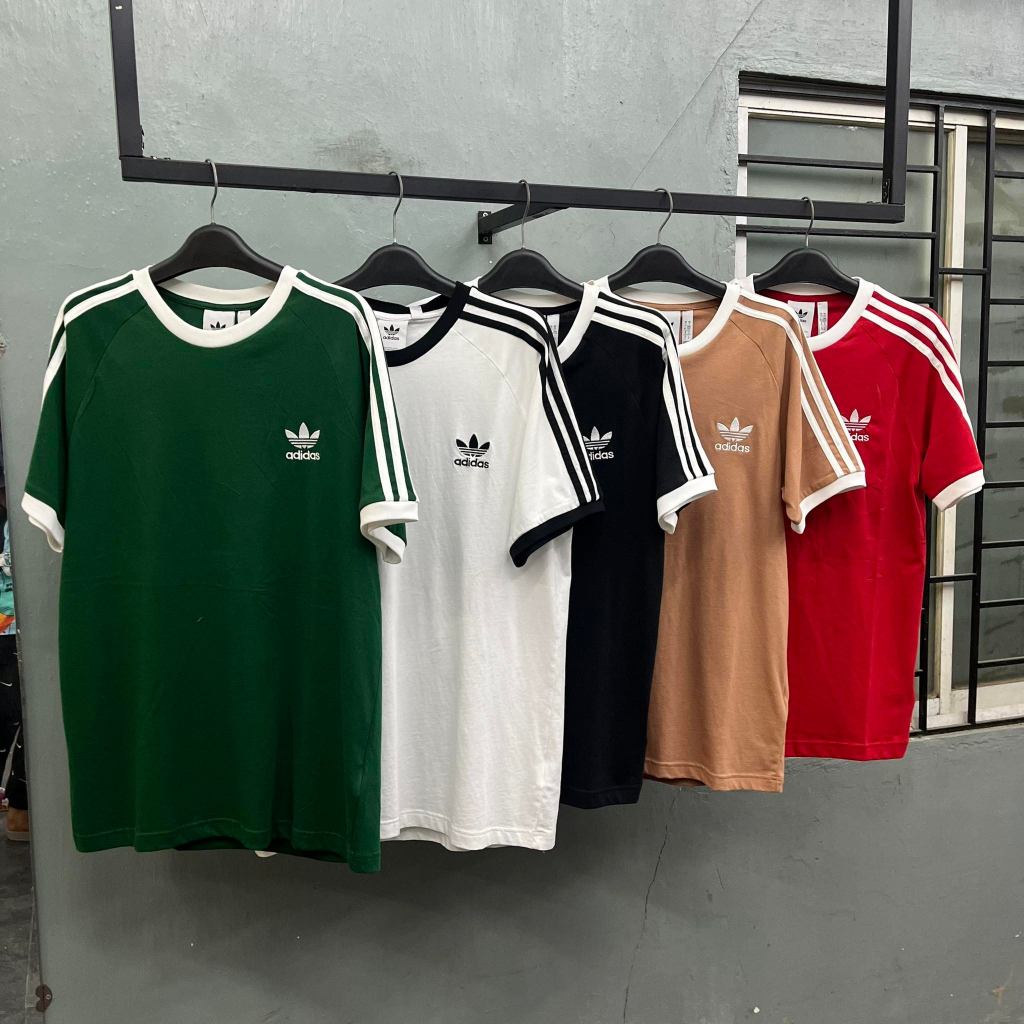 Áo Thun Chính Hãng Adidas Màu Đen Sọc Trắng Shop Xám Store