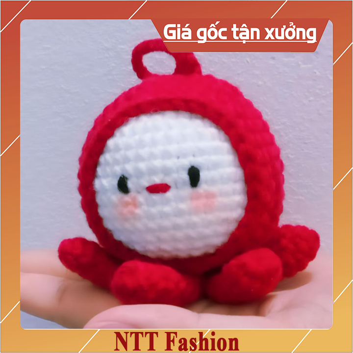 set móc khoá bạch tuộc và cún nhỏ làm bằng len handmade