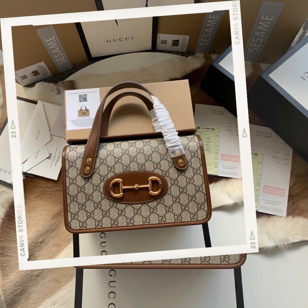 Túi Xách Nữ Gucc Horsebit 1955,Size 21,Chất Vải Thô Chuẩn Auth,phụ kiện sáng bóng không bay màu, full 2 box,Bh 12 tháng