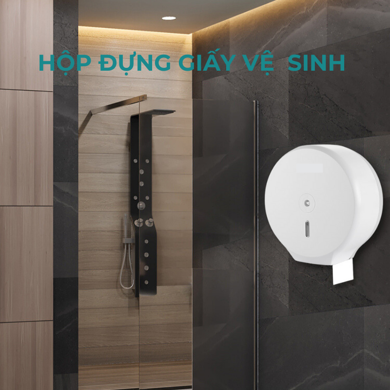 Hộp đựng giấy vệ sinh nhà tắm cuộn giấy công nghiệp cỡ lớn,chất liệu nhựa cao cấp sang trọng bền đẹp