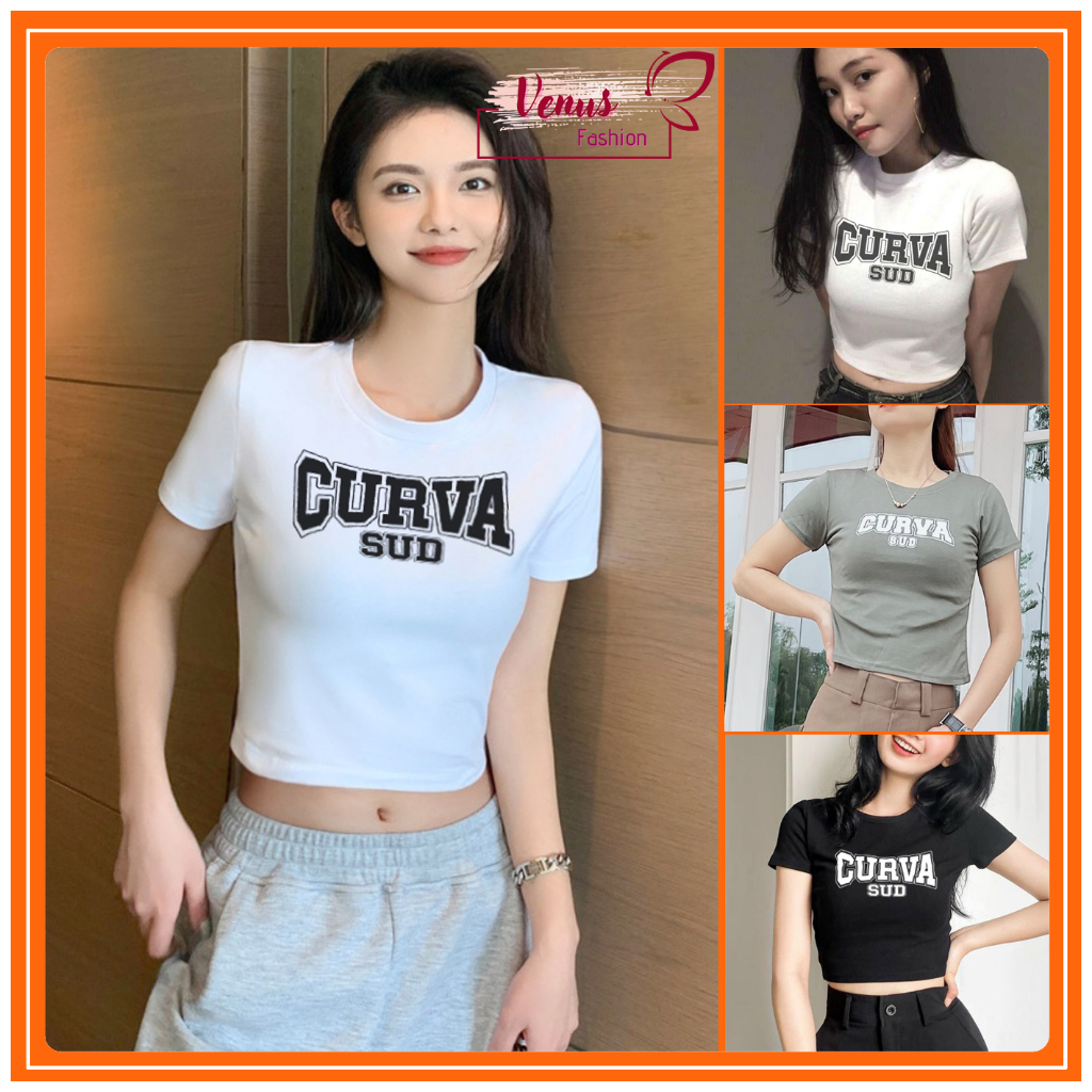 Áo Croptop nữ, Áo ba lỗ nữ, ngắn tay - cổ tròn - năng động - cá tính