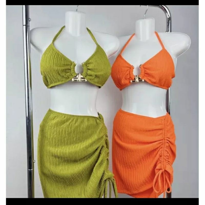 Hottrend 2023 Bikini Đồ Bơi Nữ Combo 3 Món Khoen Sừng Trâu