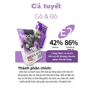 [Tặng pate] Thức ăn hạt khô TEB City grainfree cho mèo mọi lứa tuổi - túi 1kg và 1,5kg
