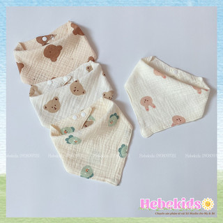 Khăn sữa cho bé Hebekids yếm tam giác thấm hút khăn sữa em bé mềm mịn khăn xô sữa họa tiết đáng yêu an toàn cho da