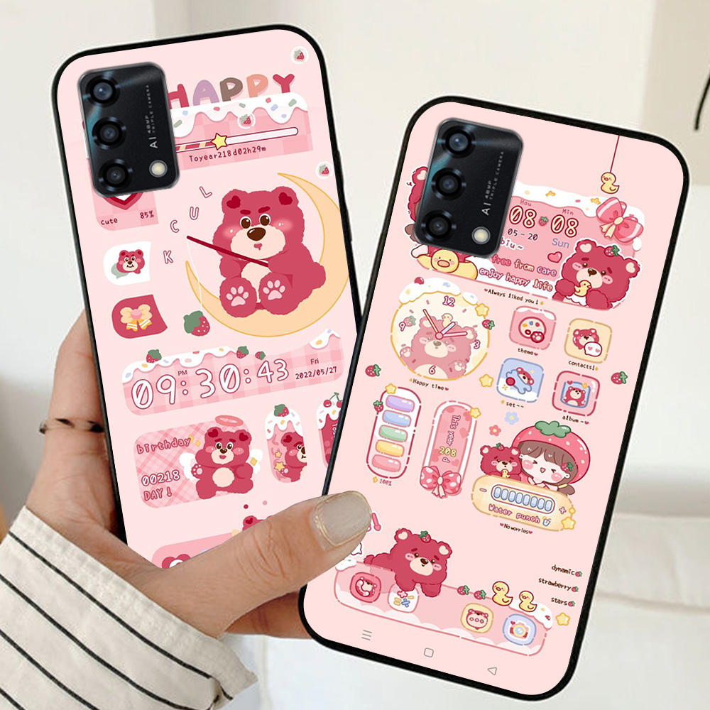 Ốp lưng oppo a74 / oppo a94 / oppo a95 / oppo a96 4g in hình gấu dâu chibi đáng yêu cute