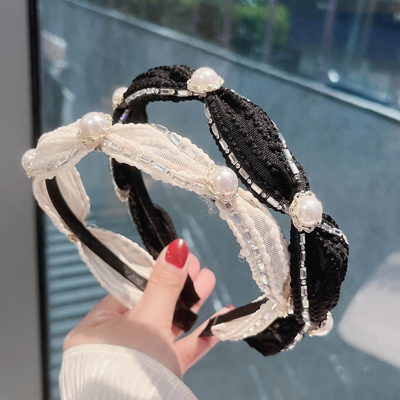 Bờm tóc đính đá phong cách hàn quốc cho nữ