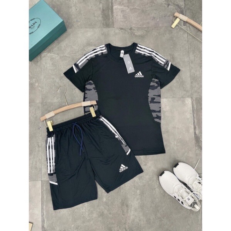 Bộ thể thao nam, bộ đồ nam adidas mùa hè chất liệu thun thể thao