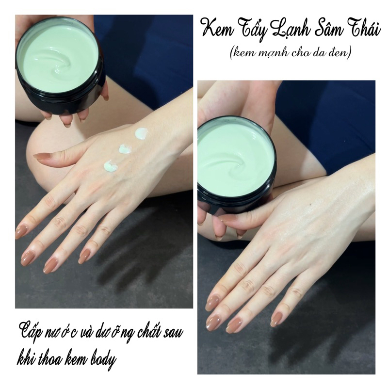 KEM BODY SÂM THÁI TRẮNG NHANH 300Gram Kem Kích Trắng Lotion Dành Riêng Cho Da Đen Chai Lì