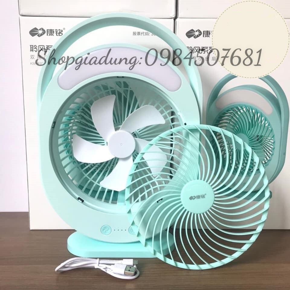 QUẠT SẠC TÍCH ĐIỆN KÈM ĐÈN LED KM-F0336 MỚI VÀ MÃ KM- F0166 ÔNG TÂY HOT MỚI, TÍCH ĐIỆN LÂU VỀ HÀNG