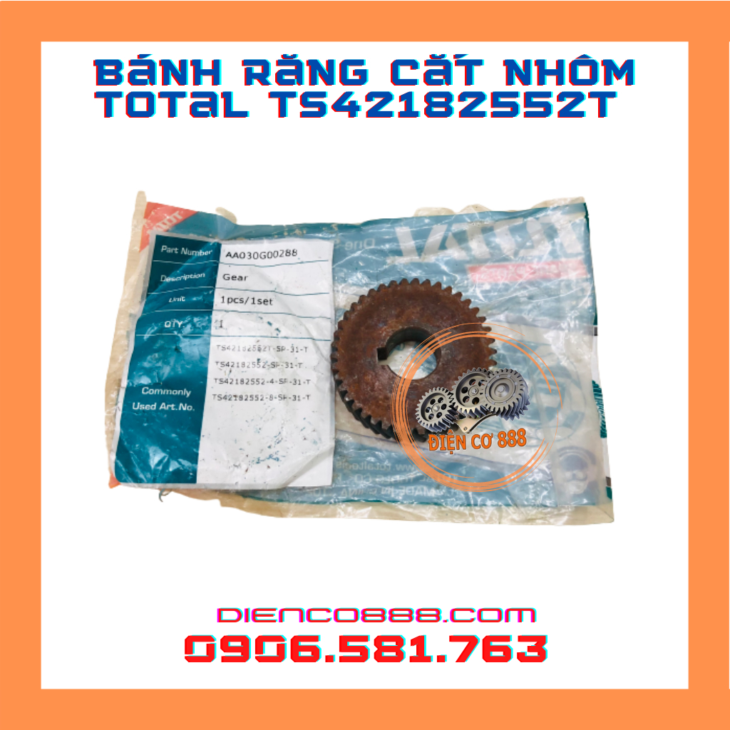 Nhông bánh răng cắt nhôm TOTAL TS42182552T (42 Răng huyền 14x46x12 mm) chính hãng (Part No. AA030G00288)