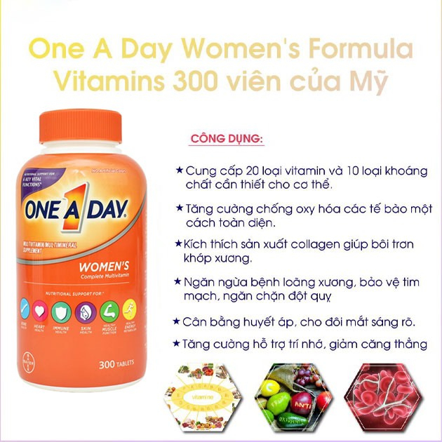 ( XẢ HÀNG) Viên Uống One A Day Women Multivitamin 300 Viên Của Mỹ mẫu mới