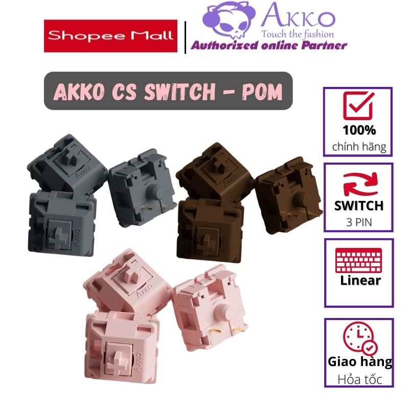 AKKO CS Switch – POM Silver/Pink/Brown (45 switch)