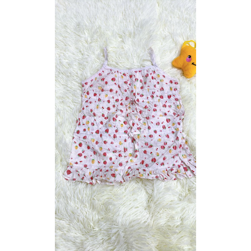 Đầm 2hand trái dâu bé gái