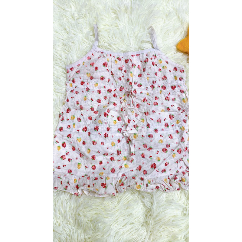 Đầm 2hand trái dâu bé gái