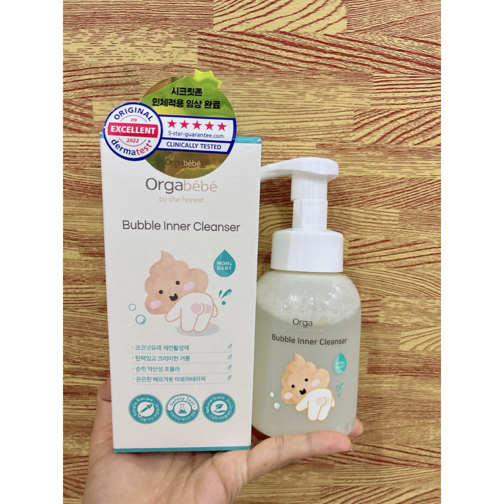 Dung dịch vệ sinh mông và vùng kín cho bé Orgabebe Bubble Inner Cleanser 300ml Hàn quốc cho bé 0m+ (Orgabébé)