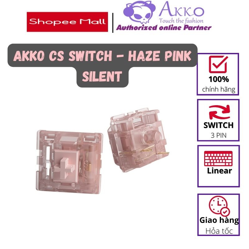 Bộ switch AKKO CS – Haze Pink (Silent switch / 45 switch) - AKKO Switch Silent