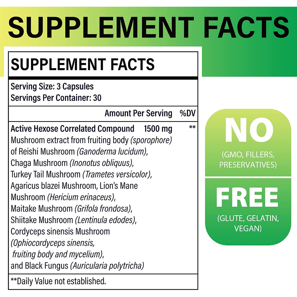 AHCC 1500mg Beta Glucan - viên hỗ trợ đào thải HPV, tăng cường miễn dịch siêu mạnh