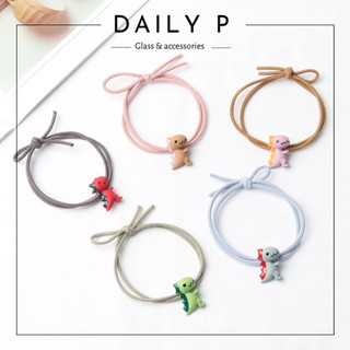Dây chun buộc cột tóc hình khủng long ngộ nghĩnh, dễ thương phong cách Hàn Quốc Dailyp