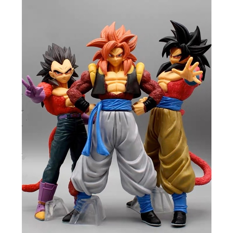 ĐỒ CHƠI MÔ HÌNH DECOR NHÂN VẬT SON GOKU, VEGETA, VEGETO, TRẠNG THÁI SUPER SAYAN 4 FULL BOX HỘP MÀU,BỘ QUÀ TẶNG