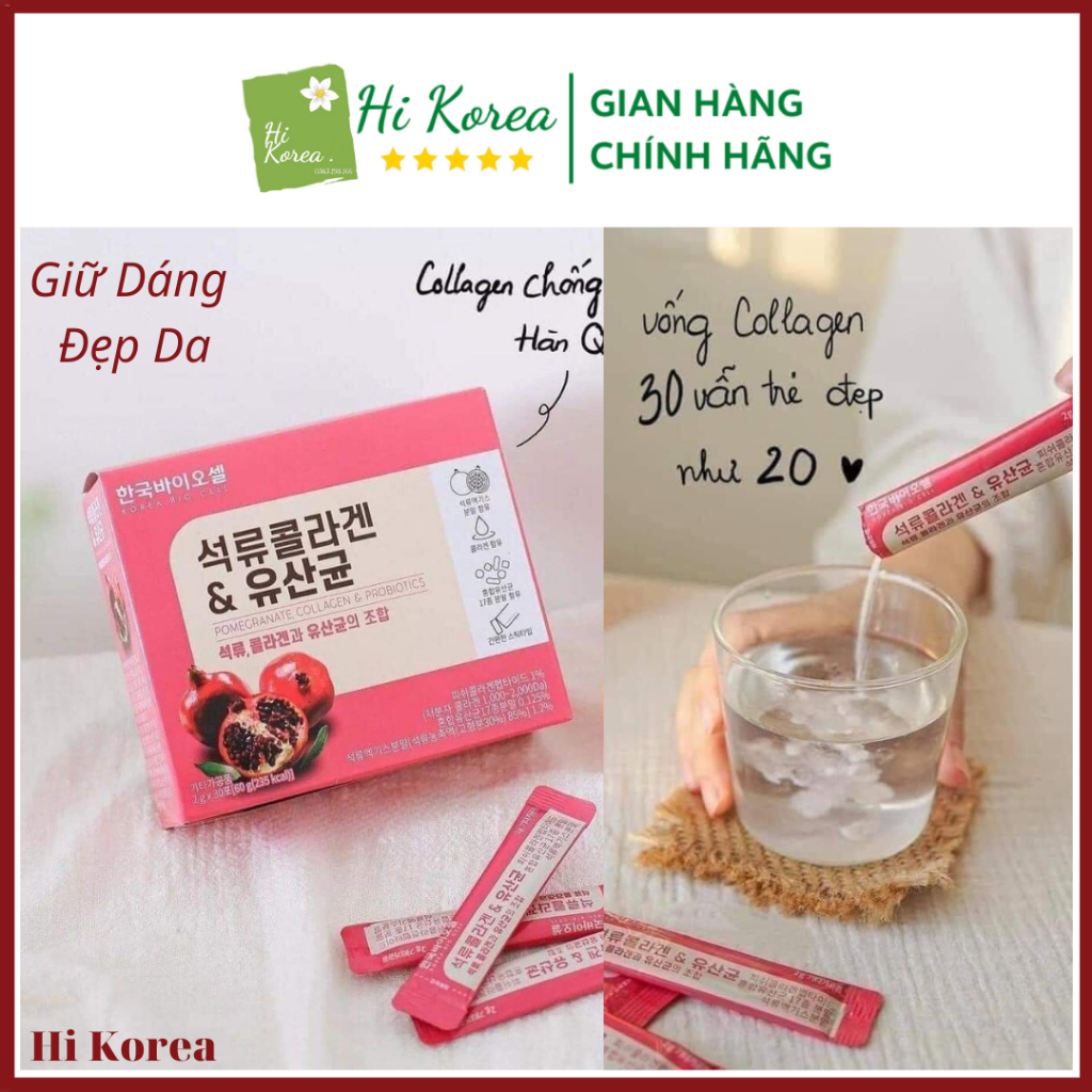Collagen Bột Lựu Hàn Quốc, Collagen Lựu Nhụy Hoa Nghệ Tây Bio Cell Hộp 30 Gói | BigBuy360 - bigbuy360.vn