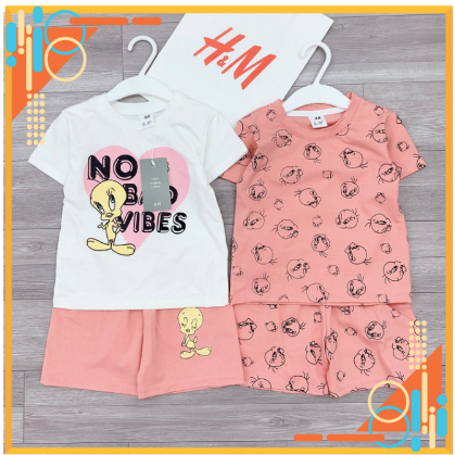 Set 2 bộ đồ Bé gái vịt Donald xinh xắn dễ thương