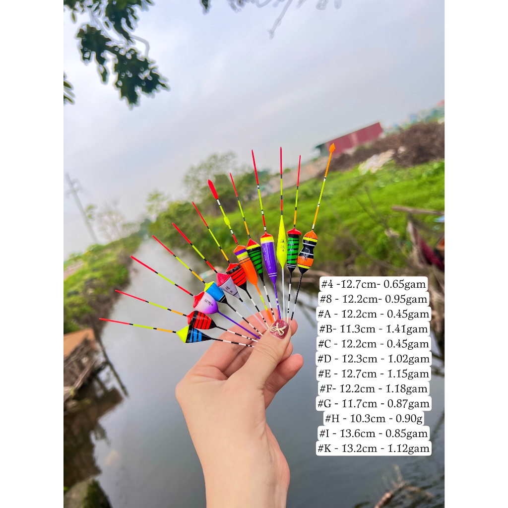 Phao Ngắn Siêu Đẹp Thích Hợp Cá Rô Cá Riếc , Phao Ngắn Câu Đài Đẹp