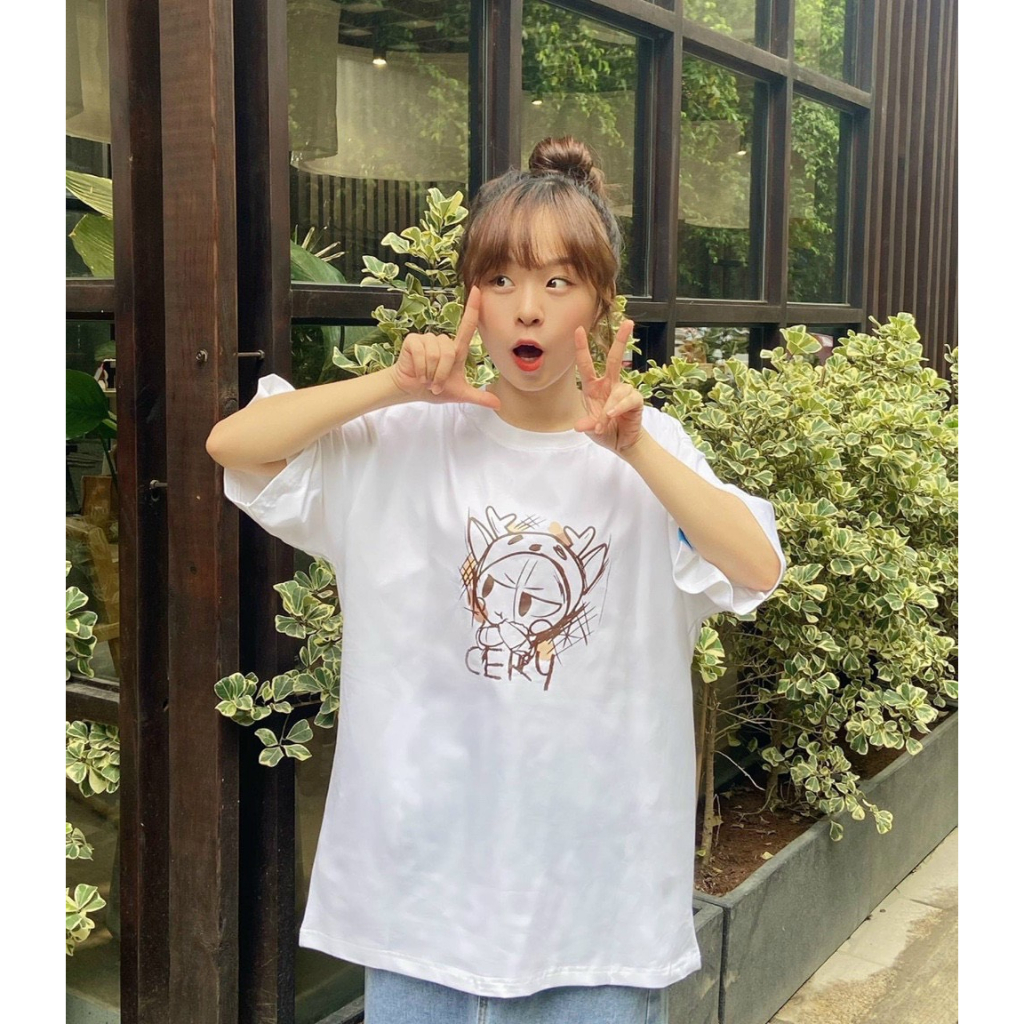 Áo thun Cery tay lỡ dáng over size vải cotton cao cấp in graphic