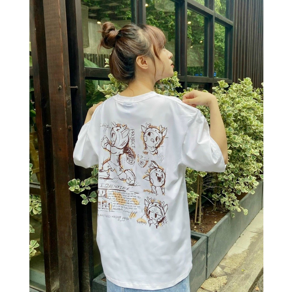 Áo thun Cery tay lỡ dáng over size vải cotton cao cấp in graphic