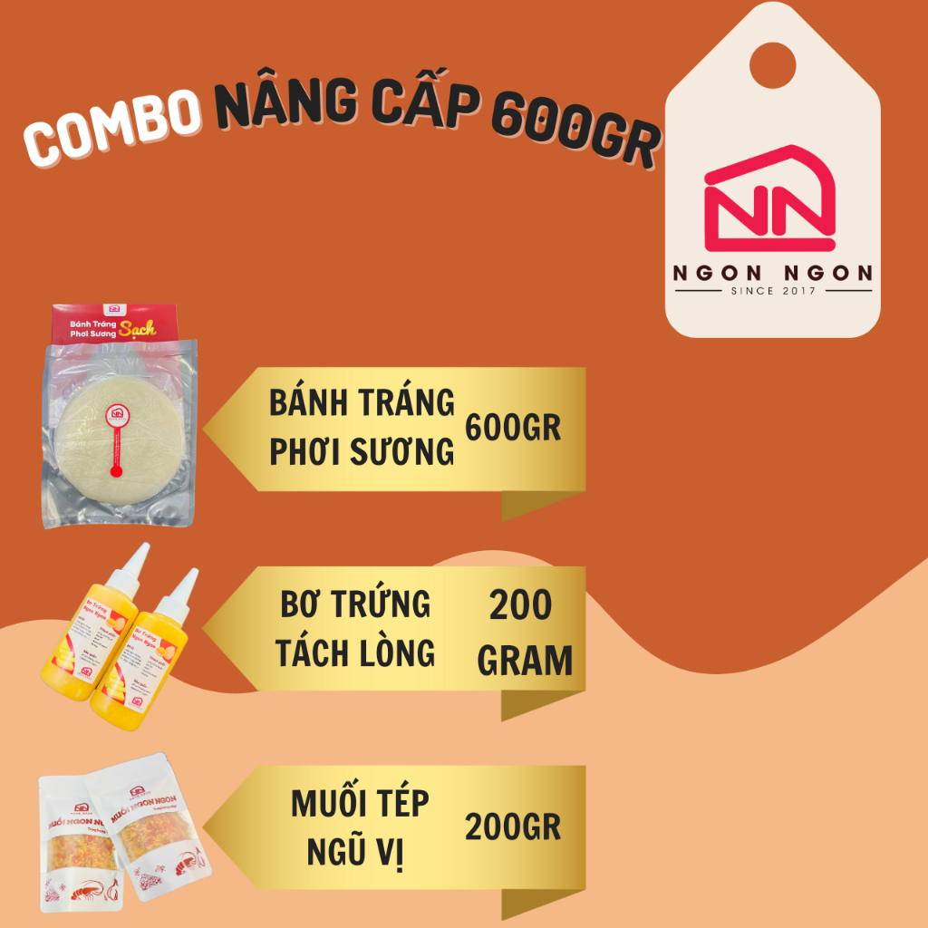 Bánh Tráng Phơi Sương 500gram phiên bản nâng cấp - 200 muối hành phi siêu topping - Tặng Bơ Ngon