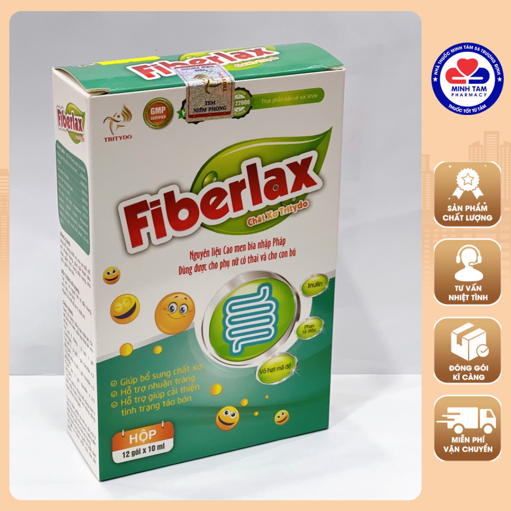 FIBERLAX TRYTYDO - Bổ Sung Chất Xơ, Nhuận Tràng, Cải Thiện Táo Bón hộp 12 gói