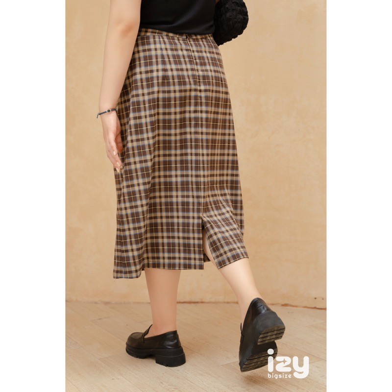 CHÂN VÁY DÀI BIGSIZE KẺ DÁNG A - 23CV02 - IZYBYNHI