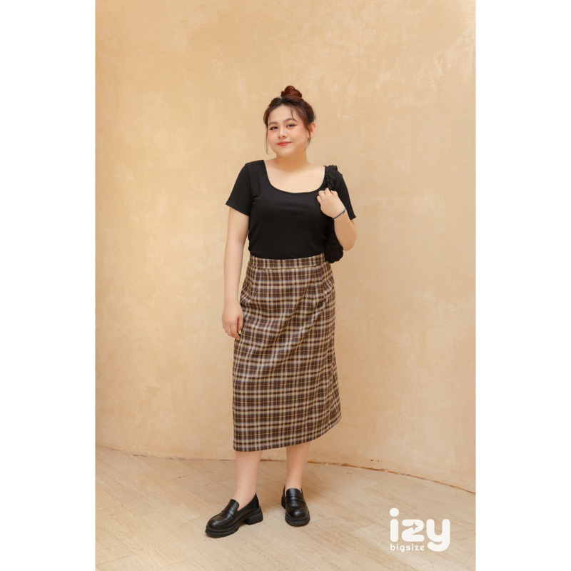 CHÂN VÁY DÀI BIGSIZE KẺ DÁNG A - 23CV02 - IZYBYNHI