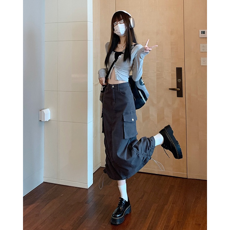 Chân Váy Túi Hộp Dây Rút Cá Tính_Haan.closet