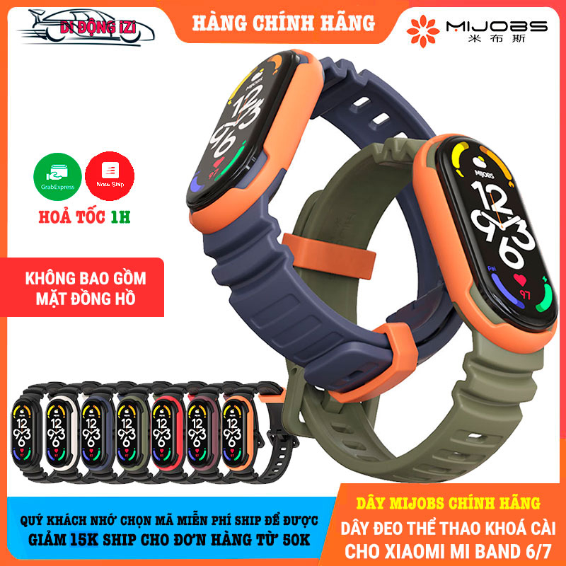 Dây Đeo Mi Band 8/7/6 Thể Thao BassPal Mềm Có Ốp Nhựa Bảo Vệ Màn Hình, Phong Cách, Trẻ Trung - Dây Đeo Mijobs CHÍNH HÃNG