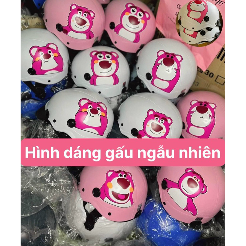Nón Bảo Hiểm Gấu Dâu Màu Hồng Pastel Chất Liệu Nhựa ABS Cứng Cáp Sơn 3 Lớp Chắc Chắn Có Thể Gắn Kèm Phụ Kiện Givi Shop