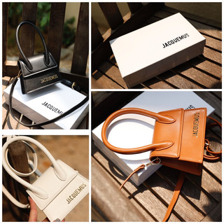 Túi xách jacquemus mini trắng đen nâu size 14 - by anh dinh phuong