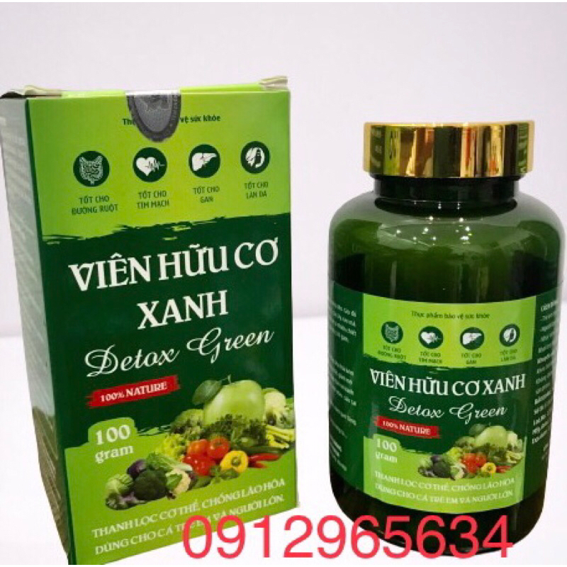 Viên hữu cơ xanh bổ sung chất xơ tự nhiên cho cơ thể khoẻ mạnh 100gr chính hãng