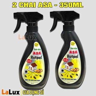 Combo 2 chai xịt đuổi chuột dùng cho ô tô và trong nhà, tinh dầu thảo mộc ASA RATPEL 350M.