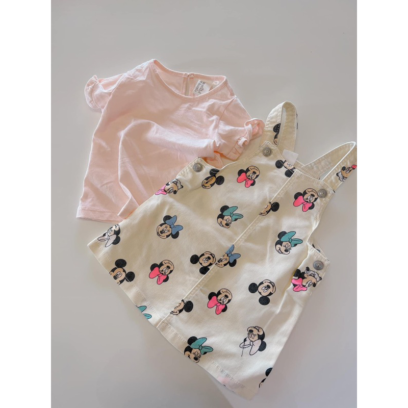 SET VÁY YẾM MICKEY kèm áo hồng cho bé
