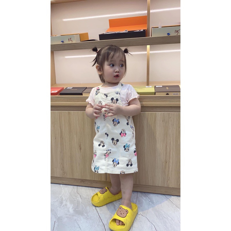 SET VÁY YẾM MICKEY kèm áo hồng cho bé