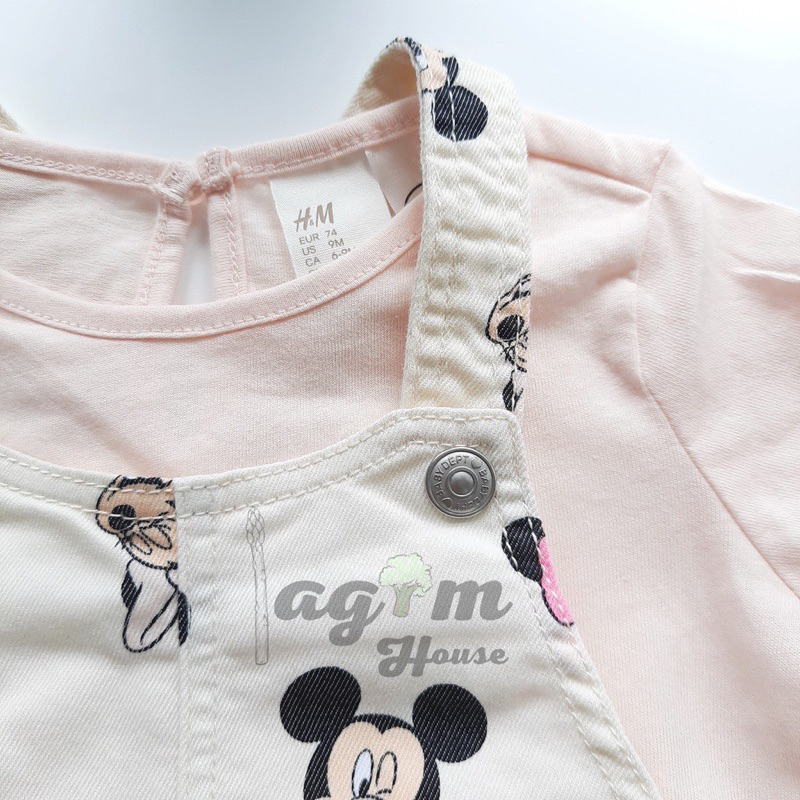 SET VÁY YẾM MICKEY kèm áo hồng cho bé