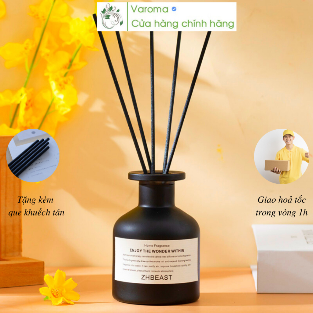 Lọ khuếch tán tinh dầu thơm phòng BLACK thiên nhiên khử mùi thơm phòng que gỗ KT46