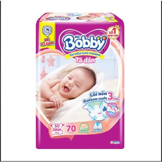 Bỉm/Tã dán Bobby sơ sinh Xs70(<5kg) hàng cộng miếng