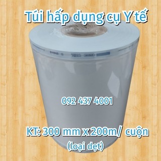 Túi ép Tiệt trùng Dụng cụ Y tế, dạng cuộn, loại dẹt.