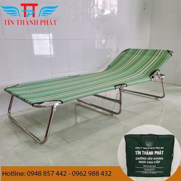 Giường xếp inox cao cấp Tín Thành Phát Chịu lực tốt, dễ di chuyển, phù hợp gia đình & văn phòng