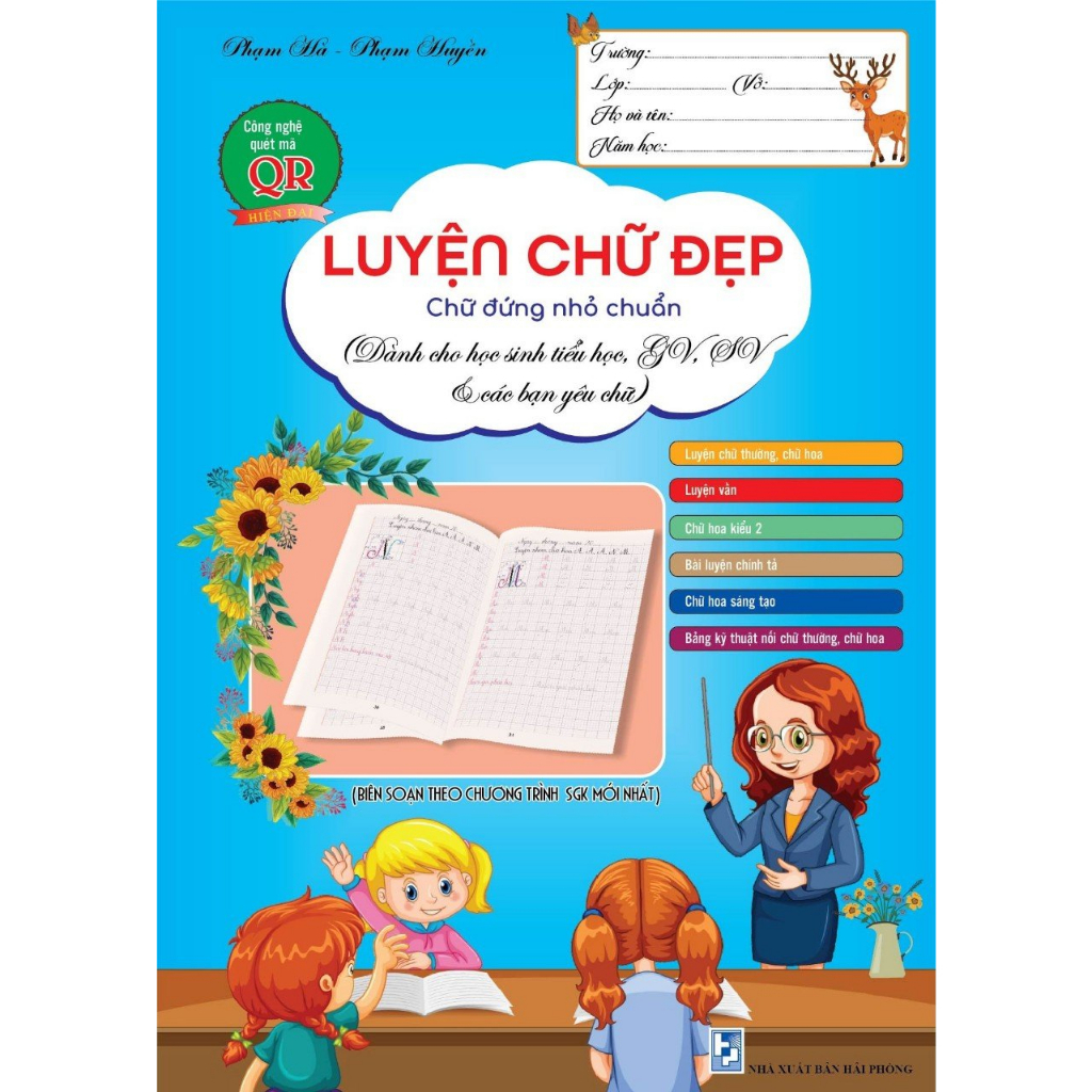 Vở luyện chữ đẹp, kiểu đứng cỡ nhỏ chuẩn cho học sinh, giáo viên, sinh viên và người yêu chữ