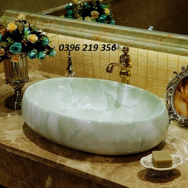 Chậu lavabo xanh ngọc đẹp-lavabo nhà tắm