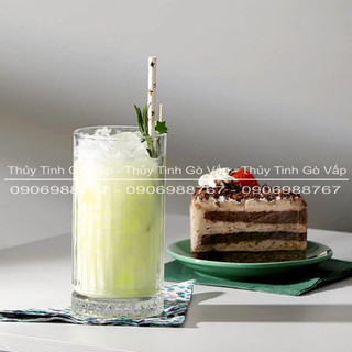Ly thủy tinh Elysa 450ml, cốc thủy tinh nước ép, sinh tố,soda họa tiết đẹp
