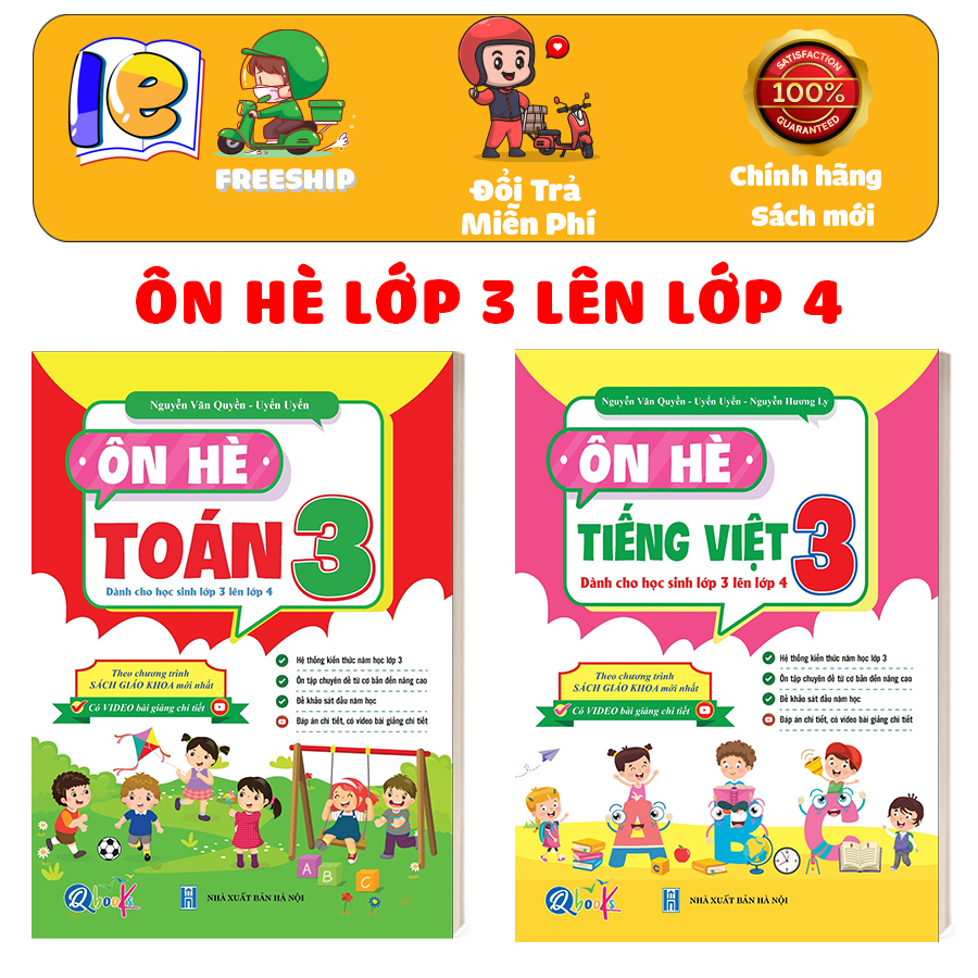 Sách - Combo Ôn Hè Toán và Tiếng Việt 3 - Dành cho học sinh lớp 3 lên lớp 4 (2 cuốn)