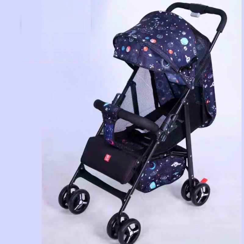 Xe đẩy du lịch gấp gọn 690, xe đẩy lưới 1 chiều 3 tư thế thoáng mát cho bé